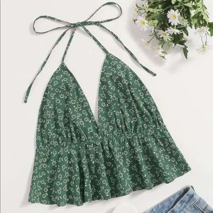Floral summer Halter top -M